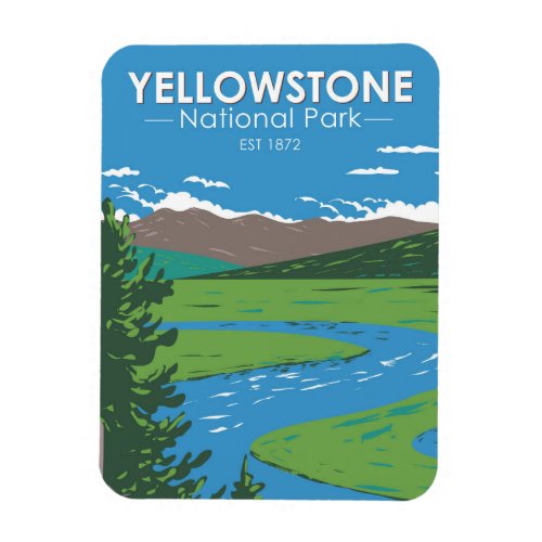 Yellowstone National Park Hayden Valley Vintage Magnet