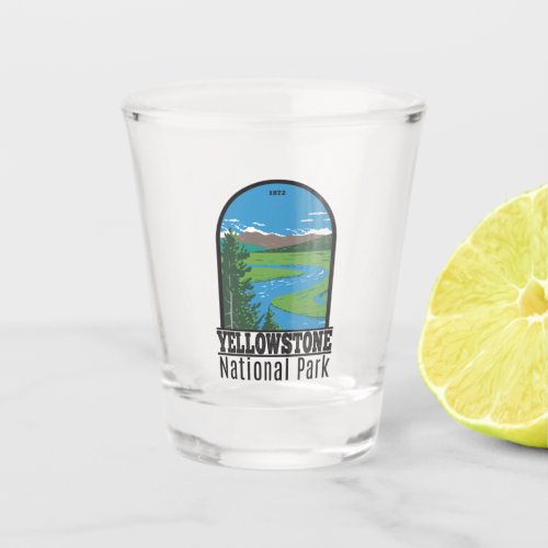 Yellowstone National Park Hayden Valley Vintage  Shot Glass