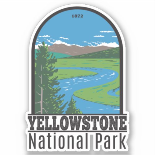 Yellowstone National Park Hayden Valley Vintage Sticker