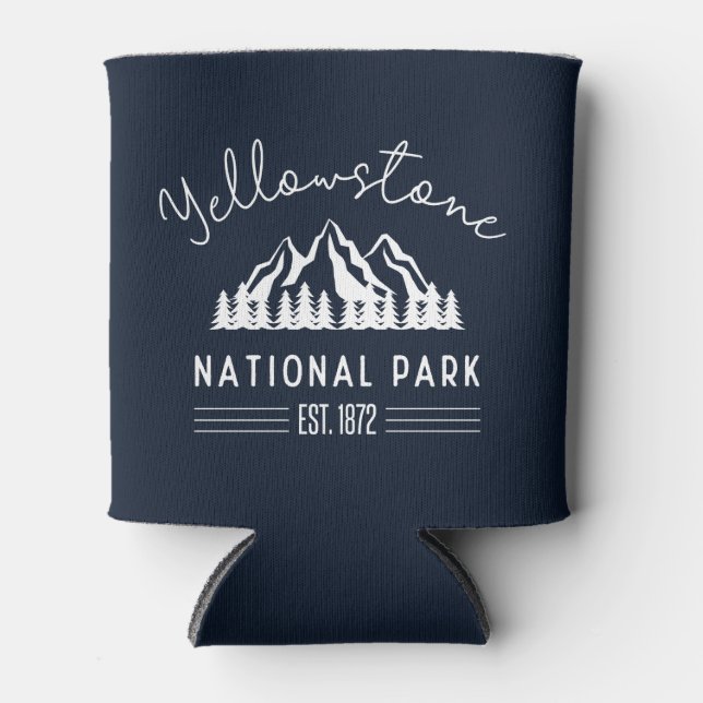 Yellowstone National Park Hiking Camping Can Cooler (Front)