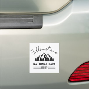 Yellowstone National Park Hiking Camping Car Magnet