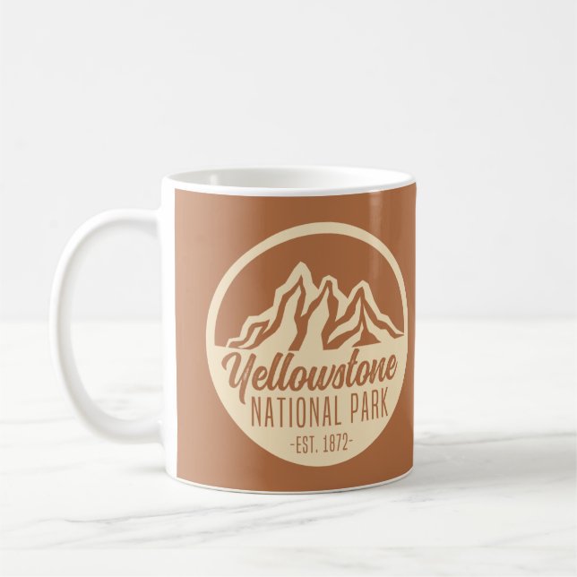Yellowstone National Park Hiking Camping Coffee Mug (Left)