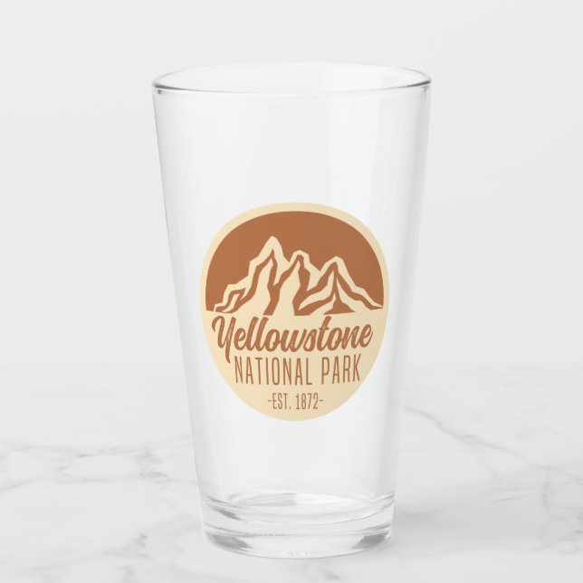 Yellowstone National Park Hiking Camping Glass (Front)