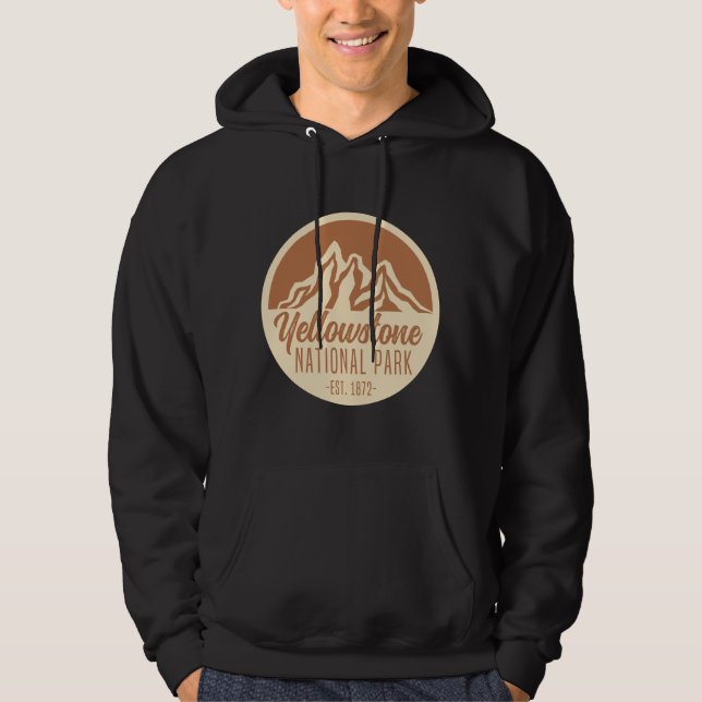 Yellowstone National Park Hiking Camping Hoodie (Front)