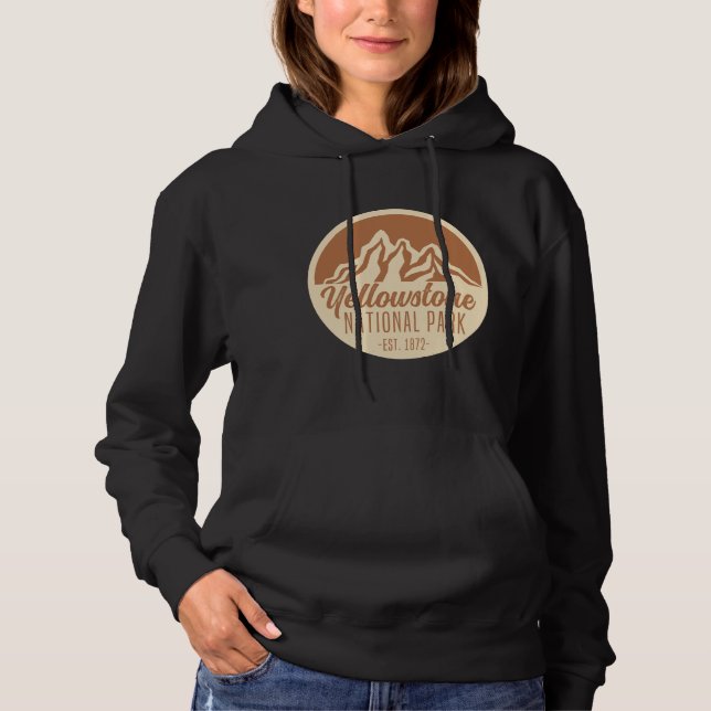 Yellowstone National Park Hiking Camping Hoodie (Front)