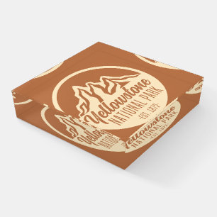 Yellowstone National Park Hiking Camping Paperweight