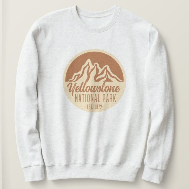 Yellowstone National Park Hiking Camping Sweatshirt (Design Front)