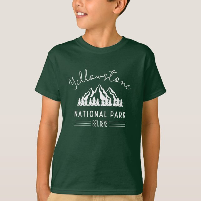 Yellowstone National Park Hiking Camping T-Shirt (Front)