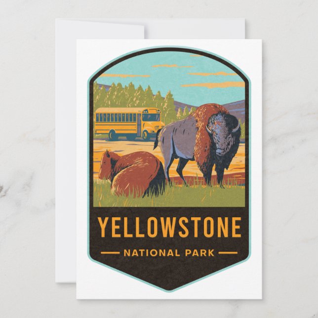 Yellowstone National Park Holiday Card (Front)