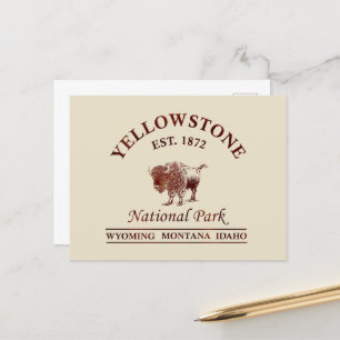 Yellowstone national park holiday postcard