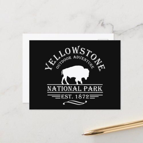 Yellowstone national park holiday postcard