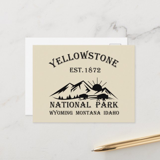 Yellowstone national park holiday postcard (Front/Back In Situ)