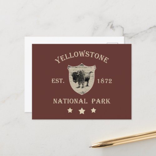 Yellowstone national park holiday postcard