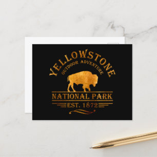 Yellowstone national park holiday postcard