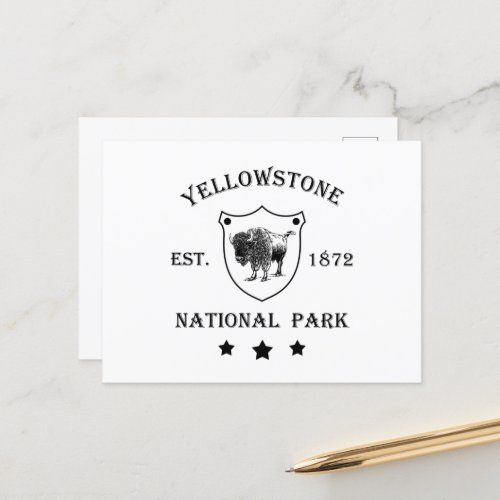Yellowstone national park holiday postcard