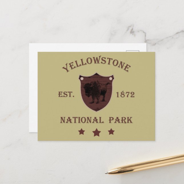 Yellowstone national park holiday postcard (Front/Back In Situ)