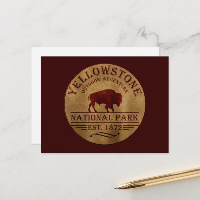 Yellowstone national park holiday postcard (Front/Back In Situ)