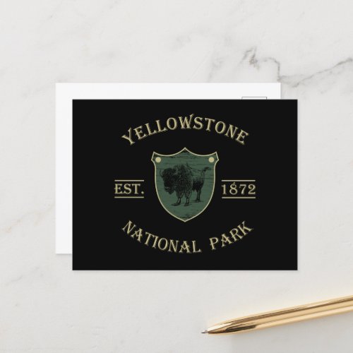 Yellowstone national park holiday postcard