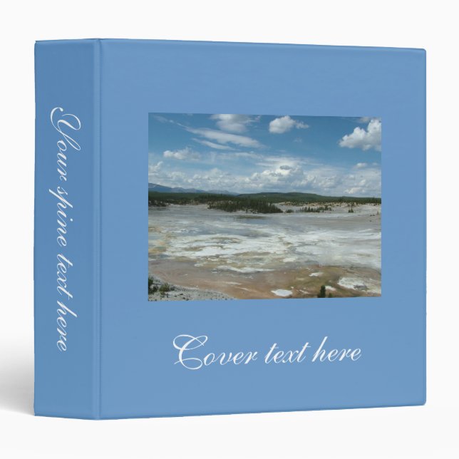 Yellowstone National Park hot land, geyser 3 Ring Binder (Front/Spine)