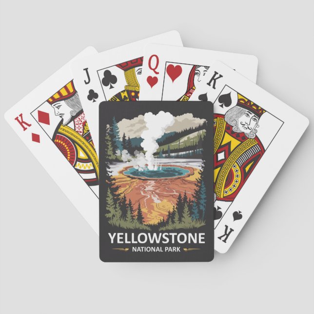 Yellowstone National Park Hot Spring Poker Cards (Back)
