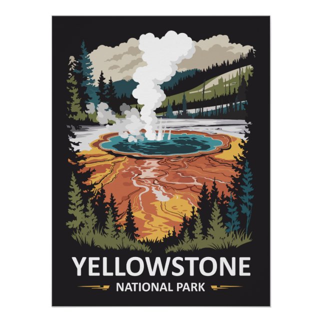 Yellowstone National Park Hot Spring Poster (Front)