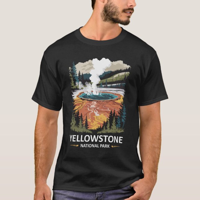 Yellowstone National Park Hot Spring T-Shirt (Front)