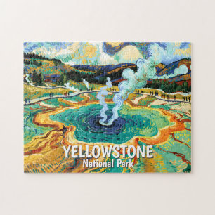 Yellowstone National Park Hot Spring Van Gogh Art Jigsaw Puzzle