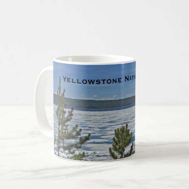 Yellowstone National Park Icy Water Frozen Lake Coffee Mug (Front Left)