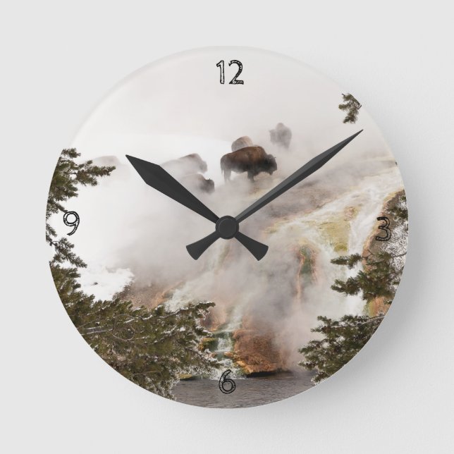 Yellowstone National Park is Amazing! Round Clock (Front)