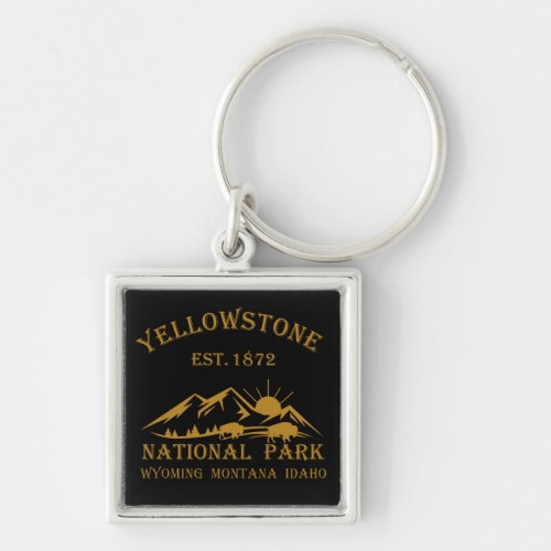 Yellowstone national park keychain