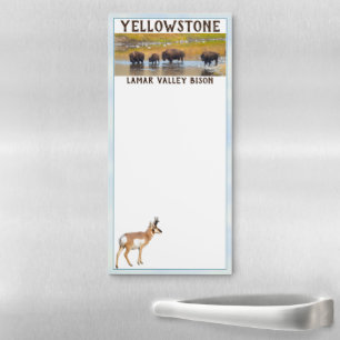 Yellowstone National Park Lamar Valley Bison Magnetic Notepad