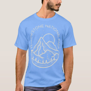 Yellowstone National Park Lineart Mountains T-Shirt