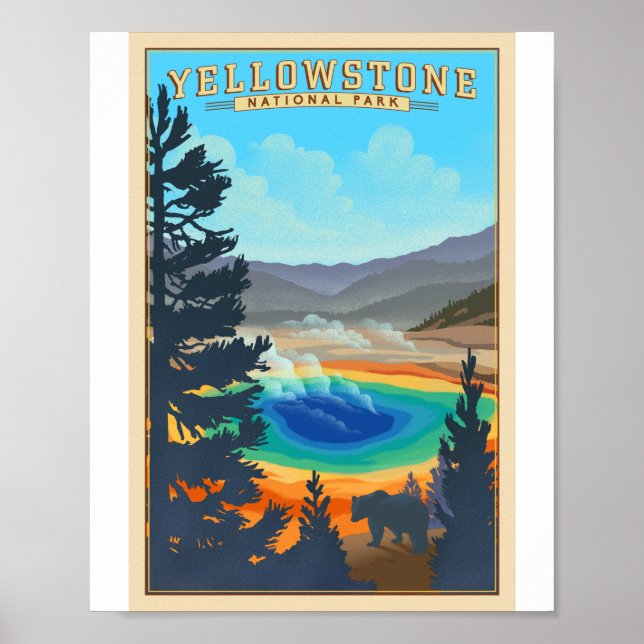 Yellowstone National Park Litho Artwork Poster (Front)