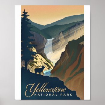 Yellowstone National Park Litho Artwork Poster by LanternPress at Zazzle