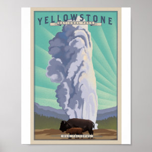 Yellowstone National Park Litho Artwork Poster