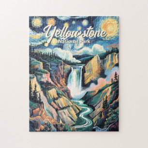 Yellowstone National Park Lower Falls Vibrant Jigsaw Puzzle
