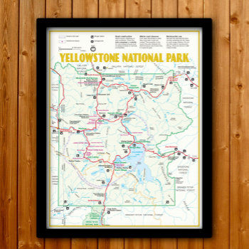 Yellowstone National Park Modern Map Poster by whereabouts at Zazzle