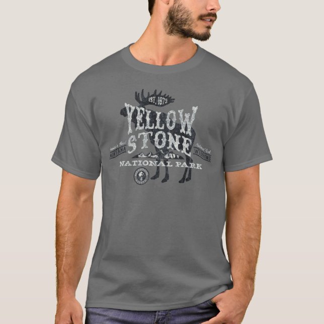 Yellowstone National Park Moose T-Shirt grey (Front)