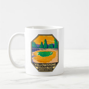 Yellowstone National Park Morning Glory Pool Retro Coffee Mug
