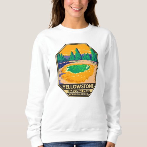 Yellowstone National Park Morning Glory Pool Retro Sweatshirt