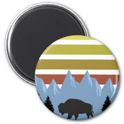 Yellowstone National Park Mountain Souvenir Magnet