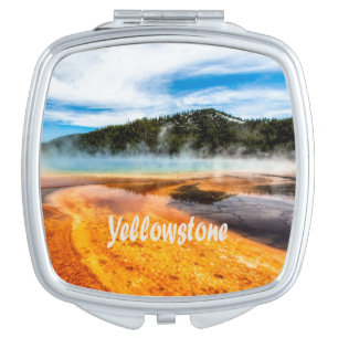 Yellowstone National Park Mountains Nature Animals Compact Mirror