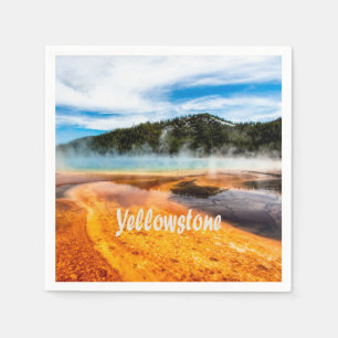 Yellowstone National Park Mountains Nature Animals Napkins