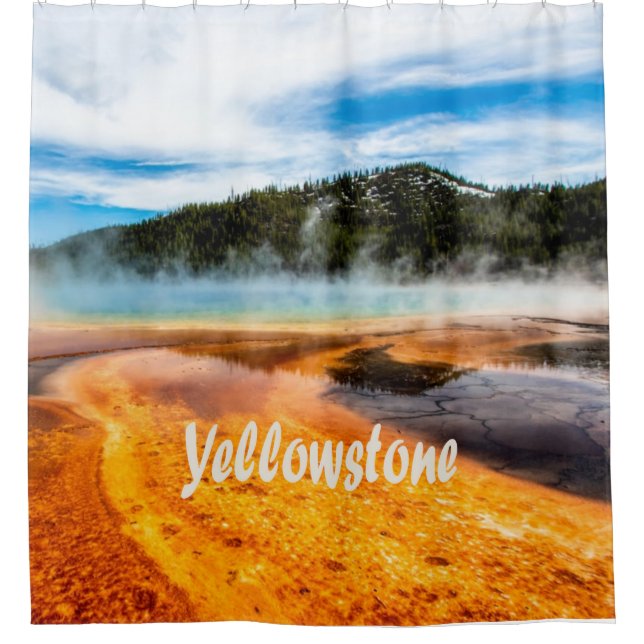 Yellowstone National Park Mountains Nature Animals Shower Curtain (Front)