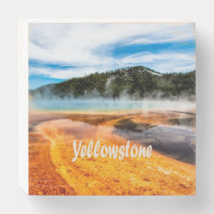 Yellowstone National Park Mountains Nature Animals Wooden Box Sign