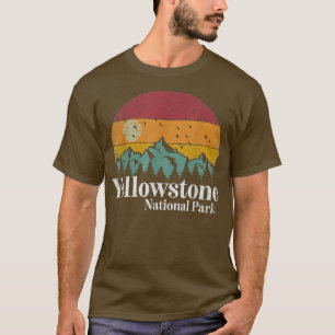 Yellowstone National Park Mountains Retro Hiking C T-Shirt
