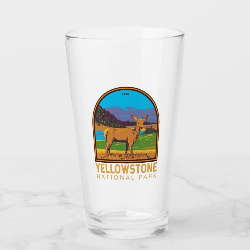 Yellowstone National Park Mule Deer Vintage Glass