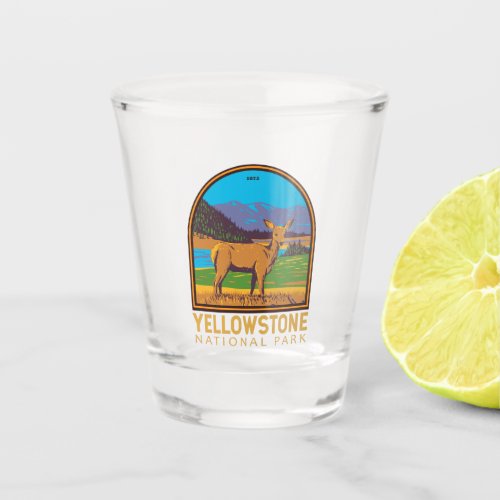 Yellowstone National Park Mule Deer Vintage Shot Glass