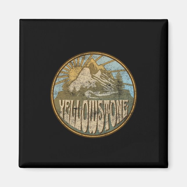Yellowstone National Park Nature Mountains Hiking  Magnet (Front)
