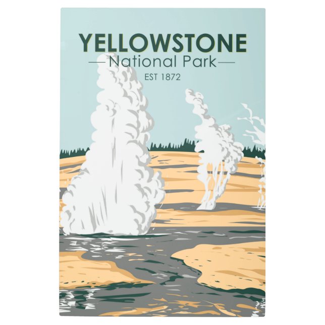 Yellowstone National Park Norris Geyser Basin  Metal Print (Front)